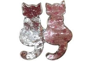 Kitty Reversible Change Colour Sequins Sew On Stains for Clothes DIY Patch Applique Bag Clothing Coat Sweater Craft Durable a