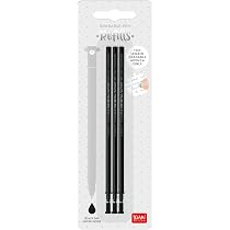 Legami - Erasable Gel Pen, Ball On The End To Remove Ink Without Consuming The Paper - Black Thermal Sensitive Ink, Tip Diameter 0.7 Mm - Cats Theme