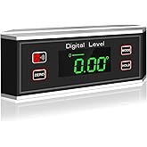 eOUTIL Digital Level Angle Finder Waterproof IP65 Protractor Angle Gauge Inclinometer with V-Groove Magnetic Base/0~360 Degre