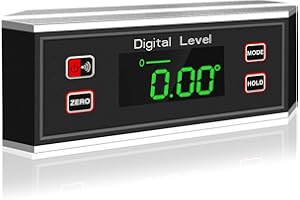 eOUTIL Digital Level Angle Finder Waterproof IP65 Protractor Angle Gauge Inclinometer with V-Groove Magnetic Base/0~360 Degre