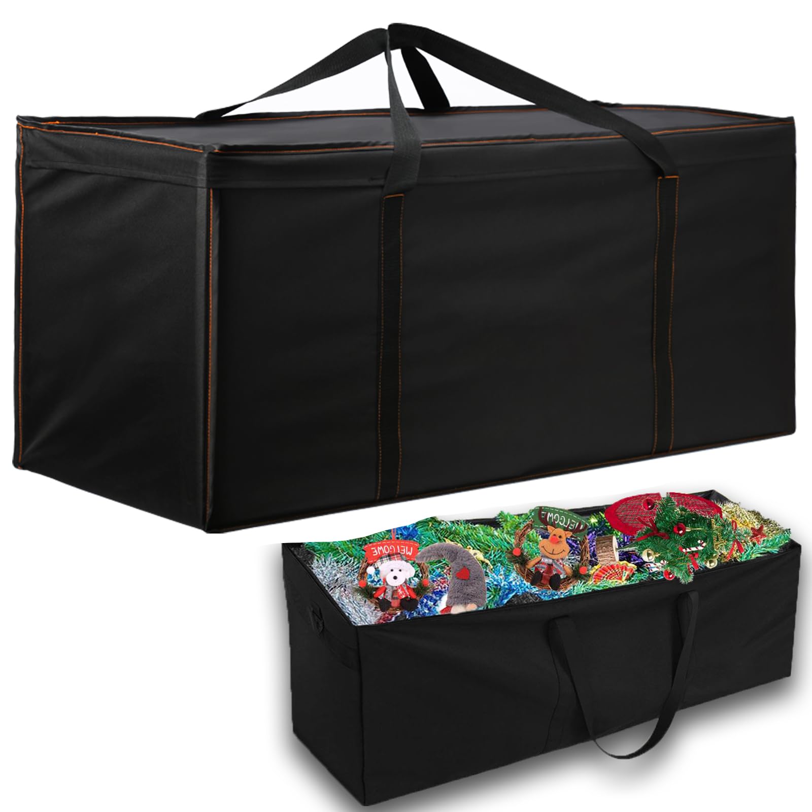 Enzeno Garden Furniture Cushion Storage Bag, 420D Oxford Fabric, Anti-UV Christmas Tree Storage Bag with Carry Handle and Zipper (125x40x55cm)