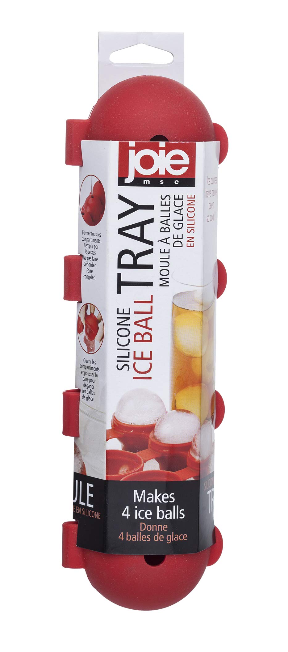 Joie Kitchen Gadgets 067742-290991 Silicone Round Ice Cube Tray, Mixed Red/Green/Blue