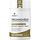 TRIO.MAGNÉSIO - Longa Duração: 2 Meses de Uso, Bisglicinato - Dimalato - Taurato, 260mg Alta Concentração,120 Cápsulas, Forta