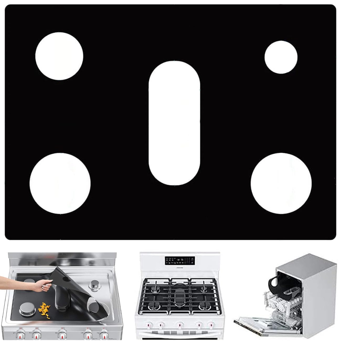 Photo 1 of Stove Guard Stove Top Protector, Stove Cover Stove Guard Protector for Samsung Gas Burners, Thick Non Stick Stove Burner Covers Compatible with Samsung Gas Stove Washable Stove Protector (0.4mm)