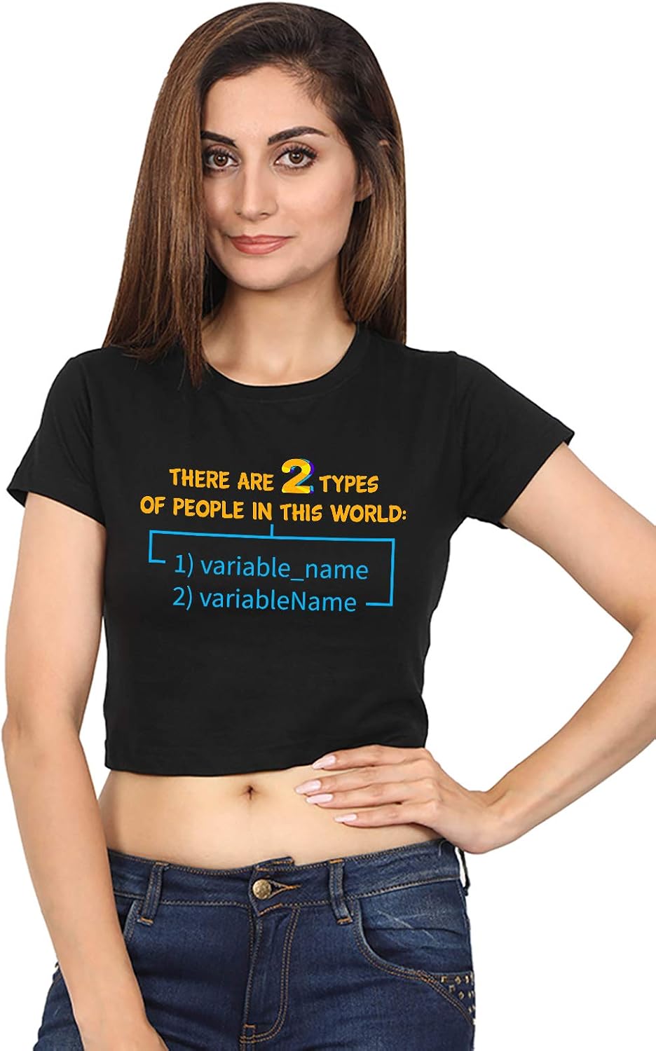 Buy Swag Swami Women's Crop Top (CamelCase-W-CT-Bl-XL, Black, X-Large