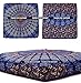 Third Eye Export Indian Mandala Floor Pillow Square Ottoman Pouf Daybed Oversized Cushion Cover Cotton Seating Ottoman Poufs Dog/Pets Bed (Blue Cover Only)