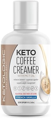 Healthy Snacks & Beverages - KetoLogic Keto Coffee Creamer: Sugar Free MCT Oil Creamer | Improve Energy, Curb Cravings, Promote Ketosis & Enhance Mental Clarity | Dairy-Free, Gluten-Free, Paleo Friendly | French Vanilla - 16oz