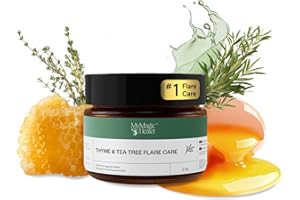 MyMagicHealer Thyme & Tea Tree Flare Care | Ingrown Hair, Razor Bumps, Blind Pimples, Bartholin, Pilonidal Cysts | Folliculitis Cure | Piercing Care w/Egg Yolk Extract & Tea Tree 1 oz
