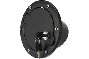 ACROPIX Fuel Filler Locking Door Gas Tank Cap Cover for Jeep Wrangler JK with Keys - Pack of 1 Black