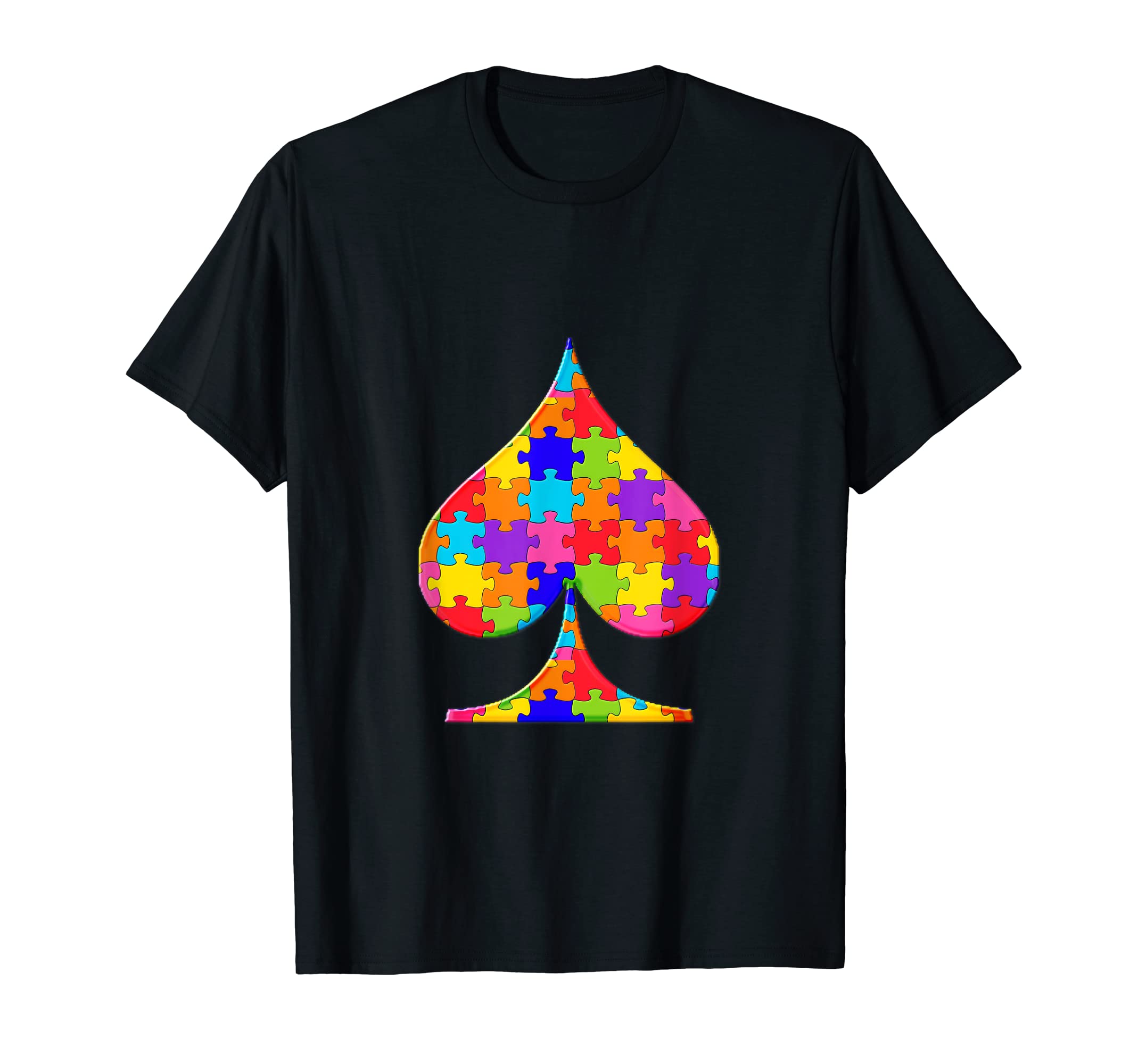 Spade playing card Jigsaw Autism Puzzle T-Shirt