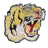 Resources House, Backpatch Tiger Head Patch Sew-on Patches Embroidered Applique Fashion Show Patch