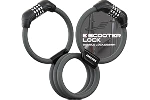 Scooter Lock, Bike Lock, Bicycle Lock, 4-Digit Combination Cable Lock, 110cm (3.6ft) Anti Theft, Flexible, Lightweight, Chain