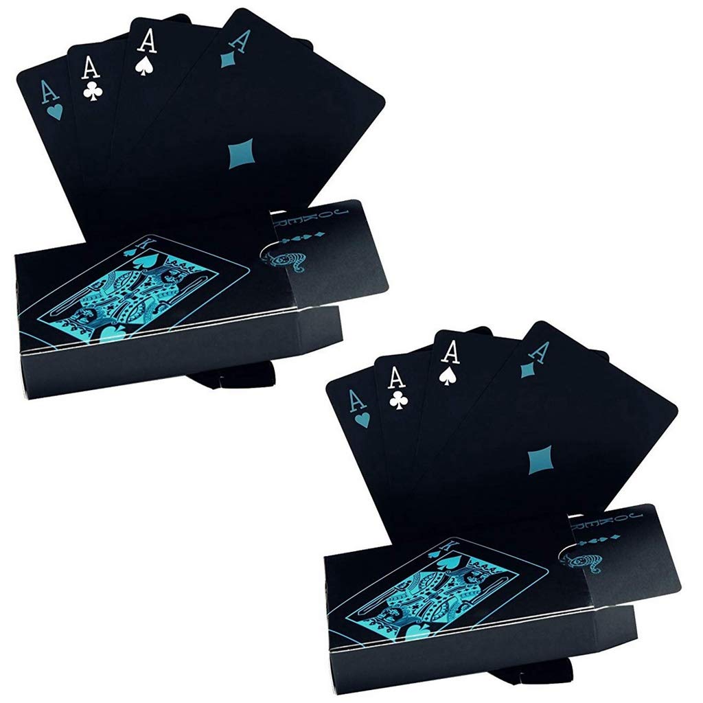 Leaptech Professional Design Waterproof Deck of Poker Cards with Plastic in Aluminium Case 2 Pieces.