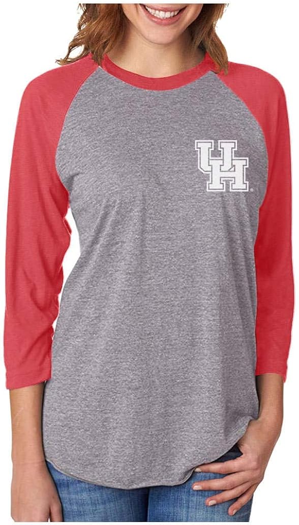 University of Houston Apparel UH Cougars NCAA Team 3/4 Sleeve Women Raglan Shirt Amazon.ca