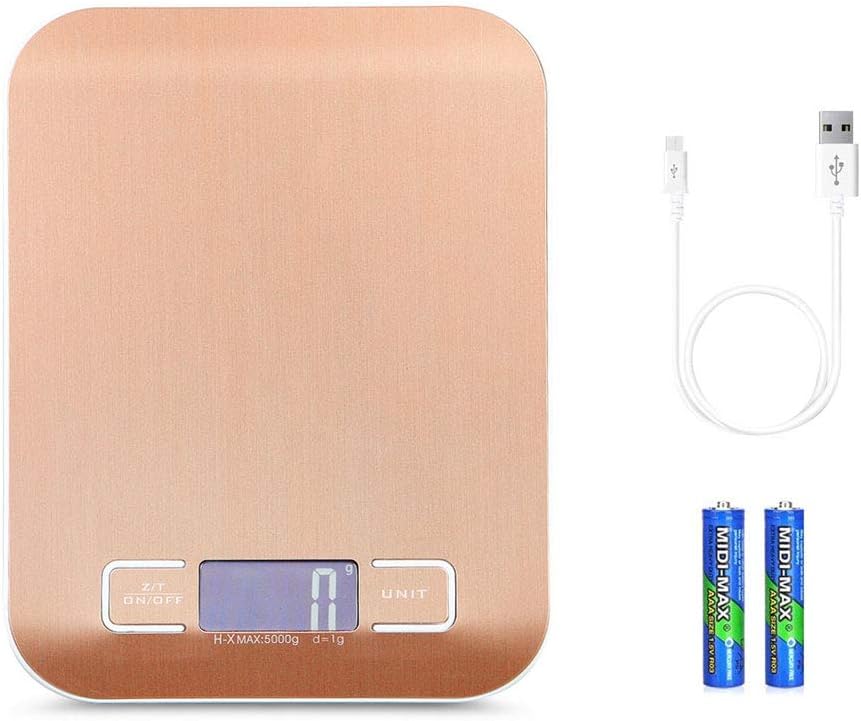 Food Scale, Digital Kitchen Grams and Ounces for Weight Loss, Baking, Cooking, Meal Prep & Keto Diet, Small, Stainless Steel