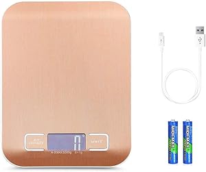 Food Scale, Digital Kitchen Grams and Ounces for Weight Loss, Baking, Cooking, Meal Prep & Keto Diet, Small, Stainless Steel