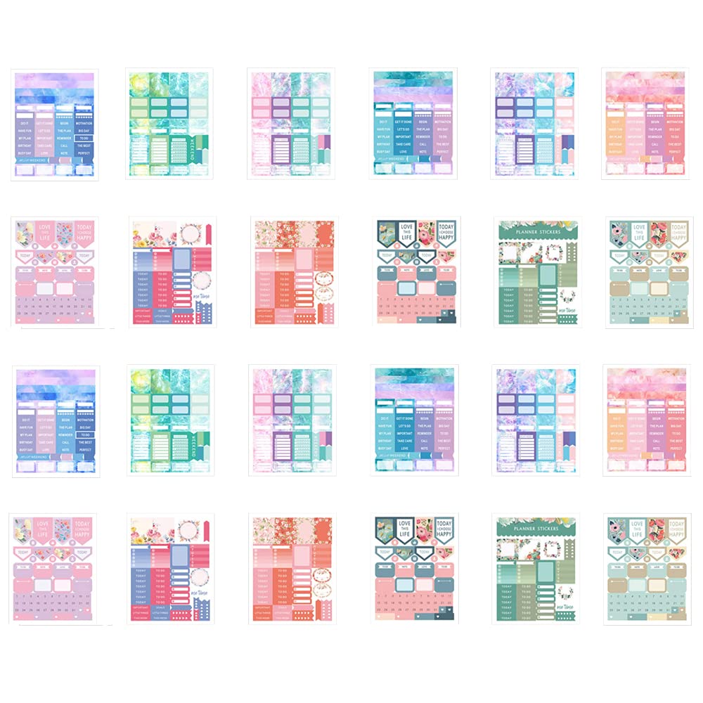 24 Pcs Planner Stickers - Name Labels, Journals, Calendar & Diary Stickers for Adult Monthly & Weekly Planners