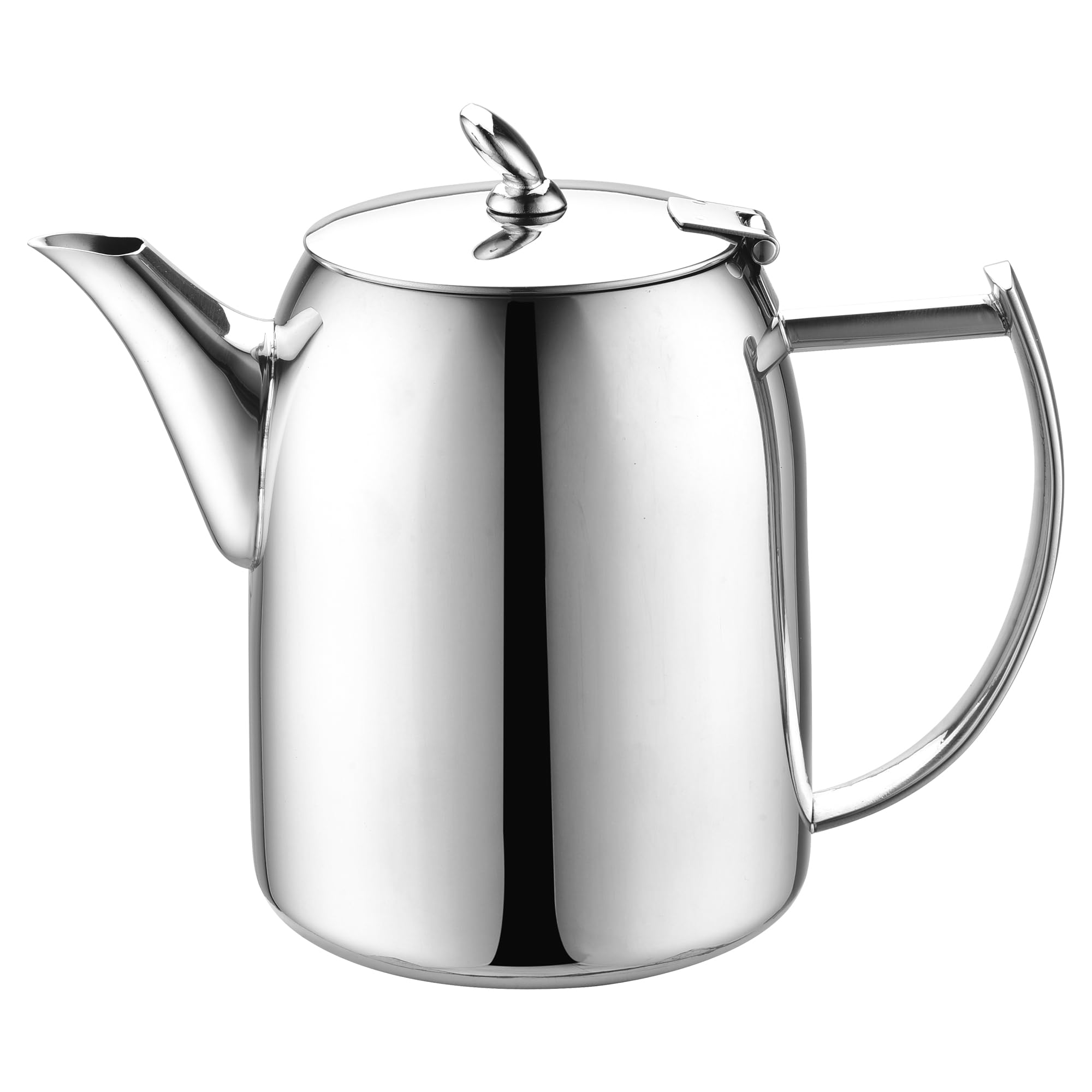 Café Olé Chatsworth Coffee Pot for 2, 20oz (570ml) Mirror Polished Stainless Steel, High Gloss Polish.