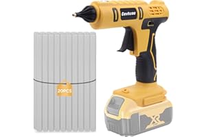 CEVHZOE Cordless Hot Glue Gun for DeWalt 20V Lithium-Ion Battery With 20Pcs 0.43" Glue Sticks and Insulated Copper Nozzle, Full Size Kit (Tool Only, Battery NOT Included)
