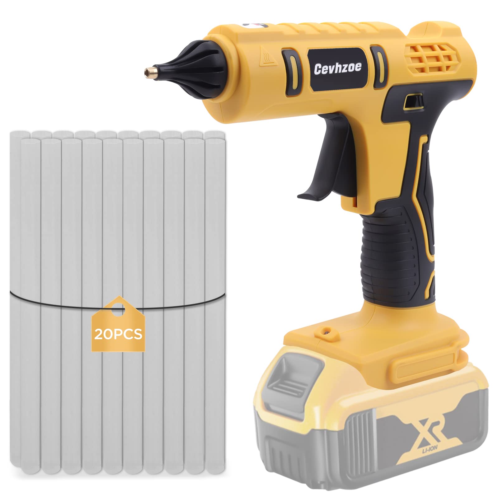 Photo 1 of (only gule)(missing glue gun) Cordless Hot Glue Gun for DeWalt 20V Lithium-Ion Battery With 20Pcs 0.43" Glue Sticks and Insulated Copper