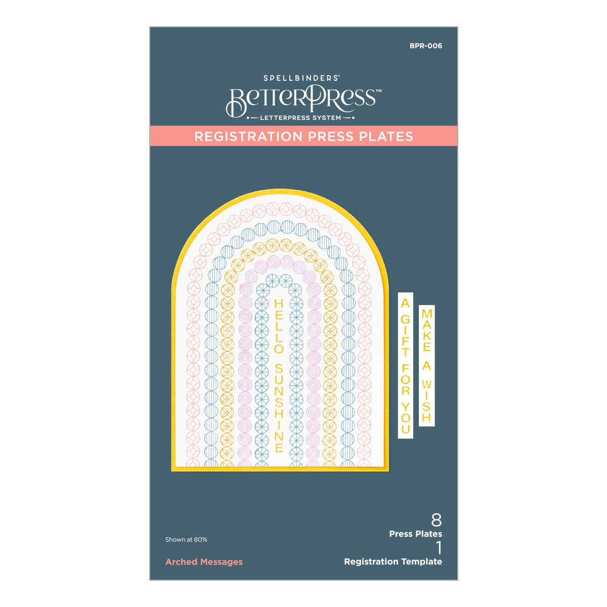 Spellbinders BPR-006 Arched Messages Registration Press Plate & Die Set from The Cheers to You Collection