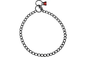 Herm Sprenger Black Stainless Steel Choke Dog Training Collar No-Pull Slip Chain for Small Medium Large Dogs for Easy Control
