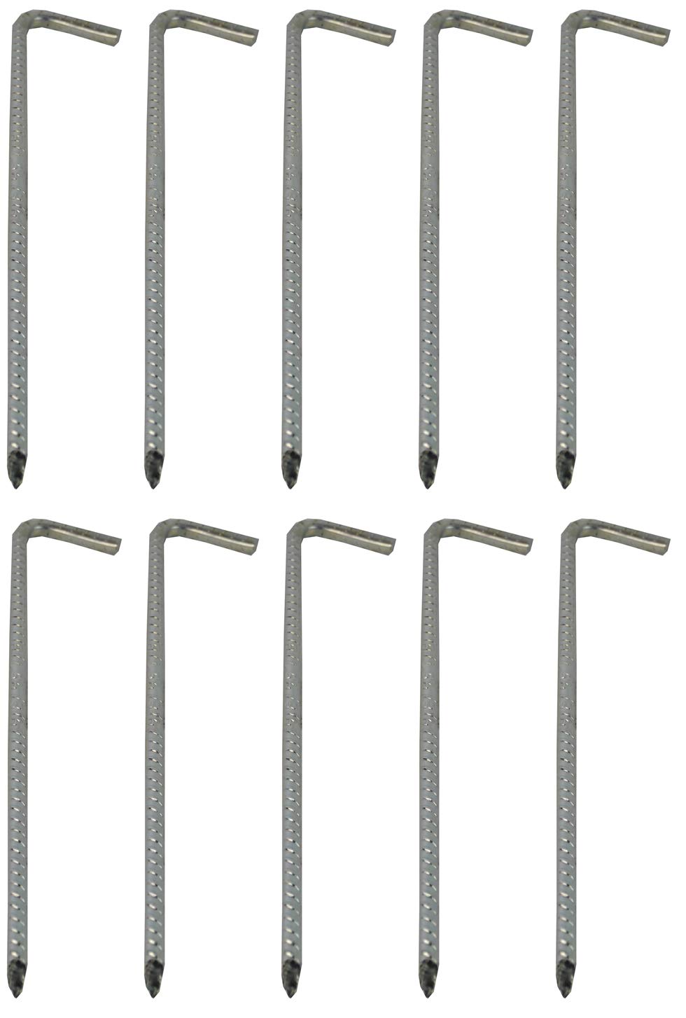 Savage Island 300mm x 8mm 10 Pack Galvanised Heavy Duty Steel Ground Stakes/Tent Pegs/Anchor Stakes. Suitable For Marquees, Trampolines, Gazebos, Bouncy Castles, Tents, Polytunnel Greenhouses