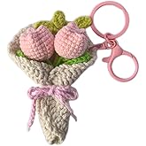 Mshion Handmade Crochet Flower Keychain, Cute Keychains for Women Girls Novelty Aesthetic Keychains Holiday Gifts