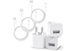 TNDAJI iPhone Charger Cable,3Pack (MFi Certified) Data Sync Charging Cords with 3Pack USB Wall Charger Travel Plug Adapter Compatible with iPhone 14Pro/13 Pro/12/12 Pro Max/11 Pro Max/XS Max/XS/XR/X/8