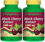 Piping Rock Black Cherry 1400 mg 2 Bottles x 120 Quick Release Capsules Dietary Supplement