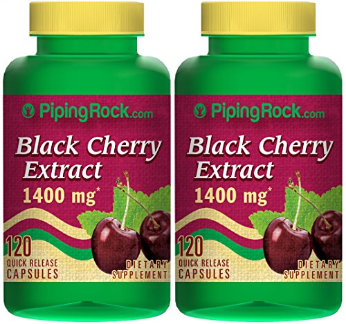 Piping Rock Black Cherry 1400 mg 2 Bottles x 120 Quick Release Capsules Dietary Supplement