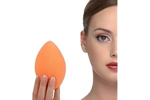 Extra Large Makeup Sponge Blender Set, 12cm Beauty Sponge for Face and Body, Orange, with 2 Sponge Holders, 2 Pack