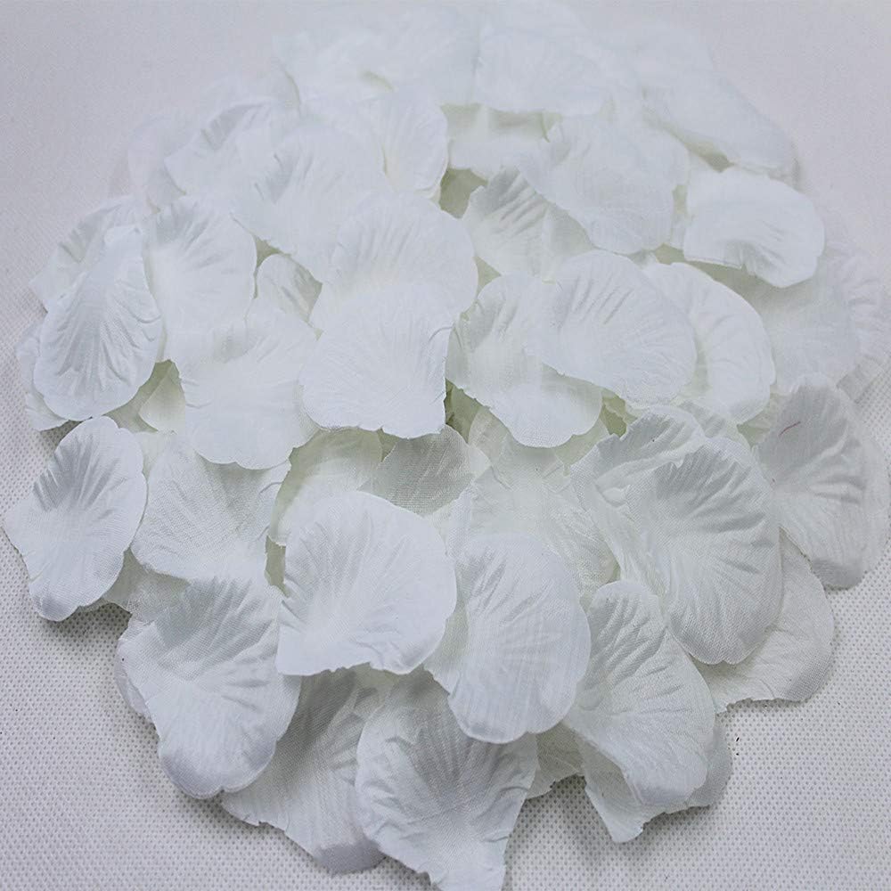 JEMONG 3000Pcs Artificial Silk Rose Petals Decoration Wedding Party Celebrations（White）