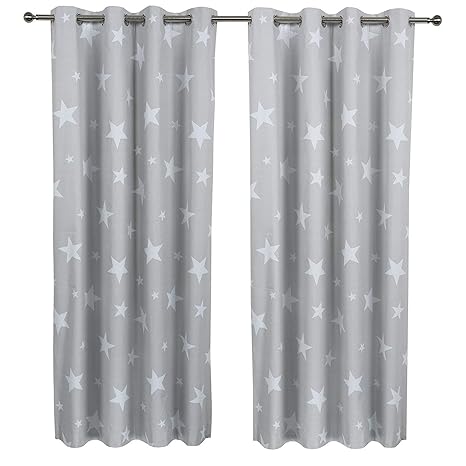 Sherwood 1 Pair Children Star Curtain Coated Blockout Eyelet