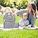 SoHo Collections, Wide opening diaper bag backpack 6 pcs set (black & white stripe)