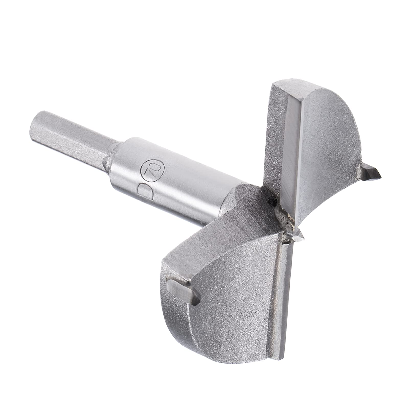 Kozelo Forstner Drill Bit - [70mm] Tungsten Carbide Auger Opener for Wood Furniture Hinge Woodworking Use, Hex Shank, Gray