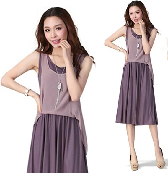 Amazon ベルク Veluc レディース ワンピース ジャージー シフォン 無地 大人 上品 パープル ブルー M L オリジナルメッセージカードセット M パープル ワンピース チュニック 通販