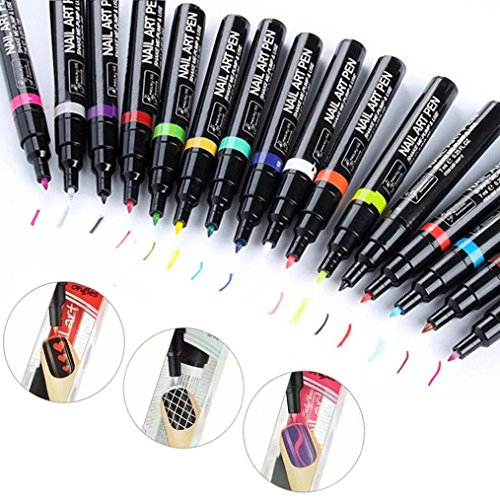 Nail Art,Black Friday Sales Promotions Putars New 16 Colors Set Nail Art Pen for 3D Nail Art DIY Decoration Nail Polish Pen Set 3D Design Nail Beauty Tools Paint Pens