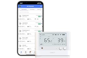 UbiBot WS1-Pro WiFi Temperature Humidity Illumination Monitor - Accurate Sensing, Multiple Alerts, External Probe Expansion, Device Sharing, Scheduled Report, 4.4” LCD, Alexa & IFTTT, 2.4GHz WiFi