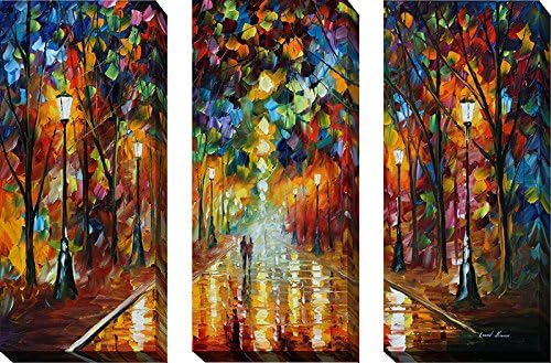 Art Sets of 3 Leonid Afremov Canvas Stretched Framed Free Shpping Made in North America