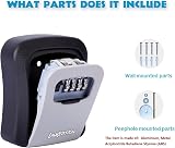LauCentral Key Safe Wall Mounted 4-Digit Weatherproof Lock Box Outdoor view 4