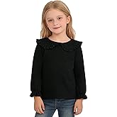 Magic Park 12M-14Y Toddler Girl Long Sleeve Blouse Girls Ruffle T-Shirt Solid Color Tee Casual Tops Holiday Winter Shirts