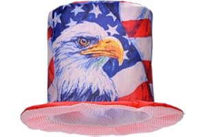 ALVOGIMOR Uncle Sam Patriotic Hat, American Flag Costume Accessories Top Hat, 4th of July Hats for Men Women Child Party Favor (Red A)