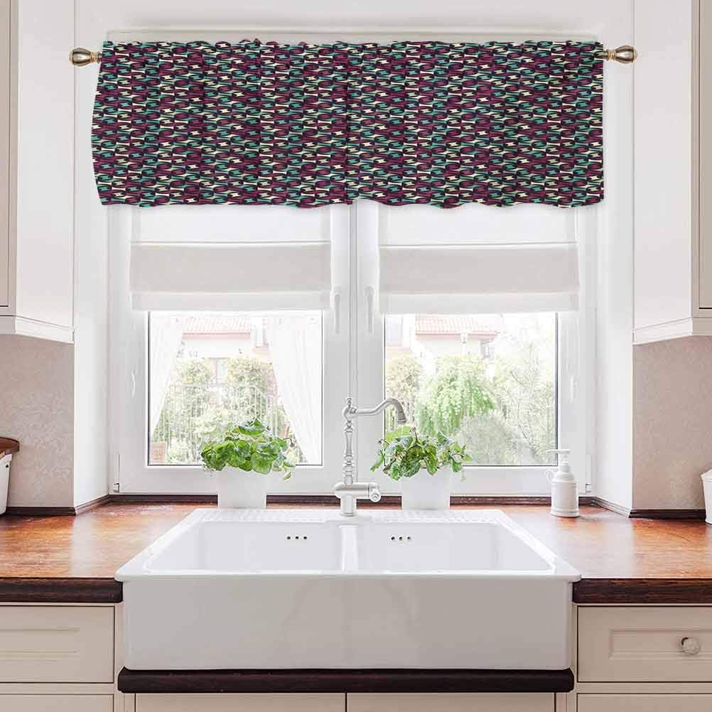 Carmaxs - Cenefa de cortina de cocina con textura retro geométrica