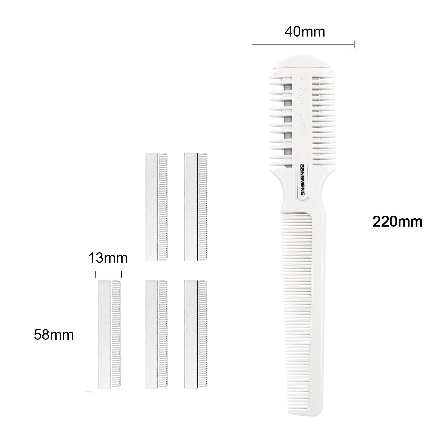 BANGMENG Hair Cutter Comb, Shaper Hair Razor With Comb, Split Ends Hair Trimmer Styler, Double Edge Razor Blades For Thin & Thick Hair Cutting and Styling, Extra 5 Blades Included. : Beauty
