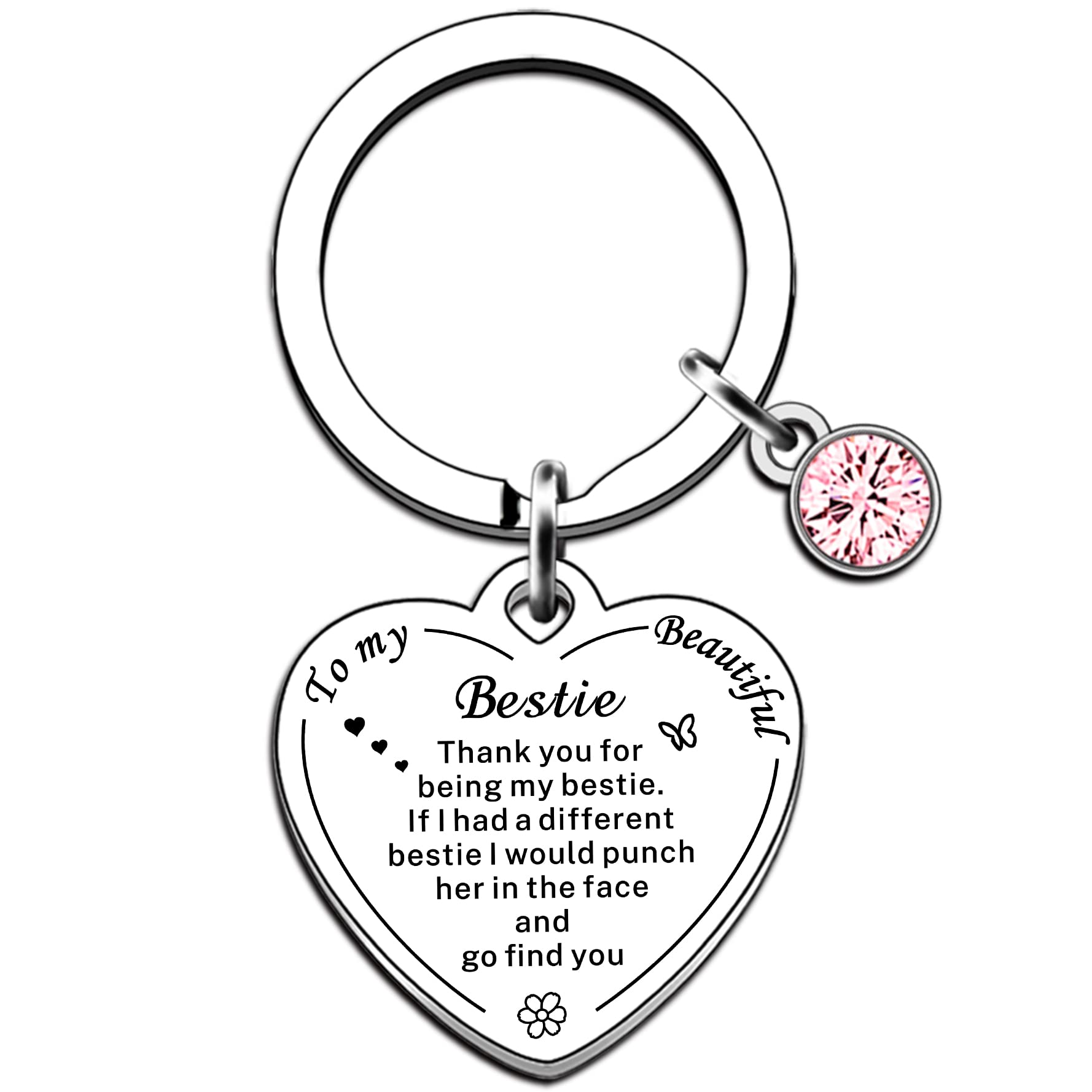 AMZQ Bestie Gifts Bestie Keyring Birthday Present