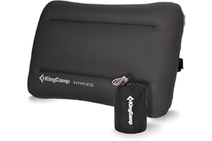 KingCamp Inflatable Pillow for Camping, Extra Large Camping Pillow, Portable Ergonomic Air Pillow with Removable Washable Memory Foam Cover for Camp, Hiking, Car, Beach, Travel