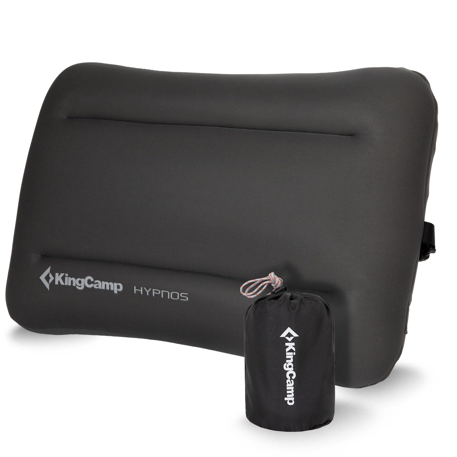 Photo 1 of KingCamp Memory Foam Camping Pillow, Extra Large Inflatable Camp Pillow, Portable Ergonomic Air Pillow with Removable Washable Cover for Camping, Hiking, Car, Beach, Travel, Grey