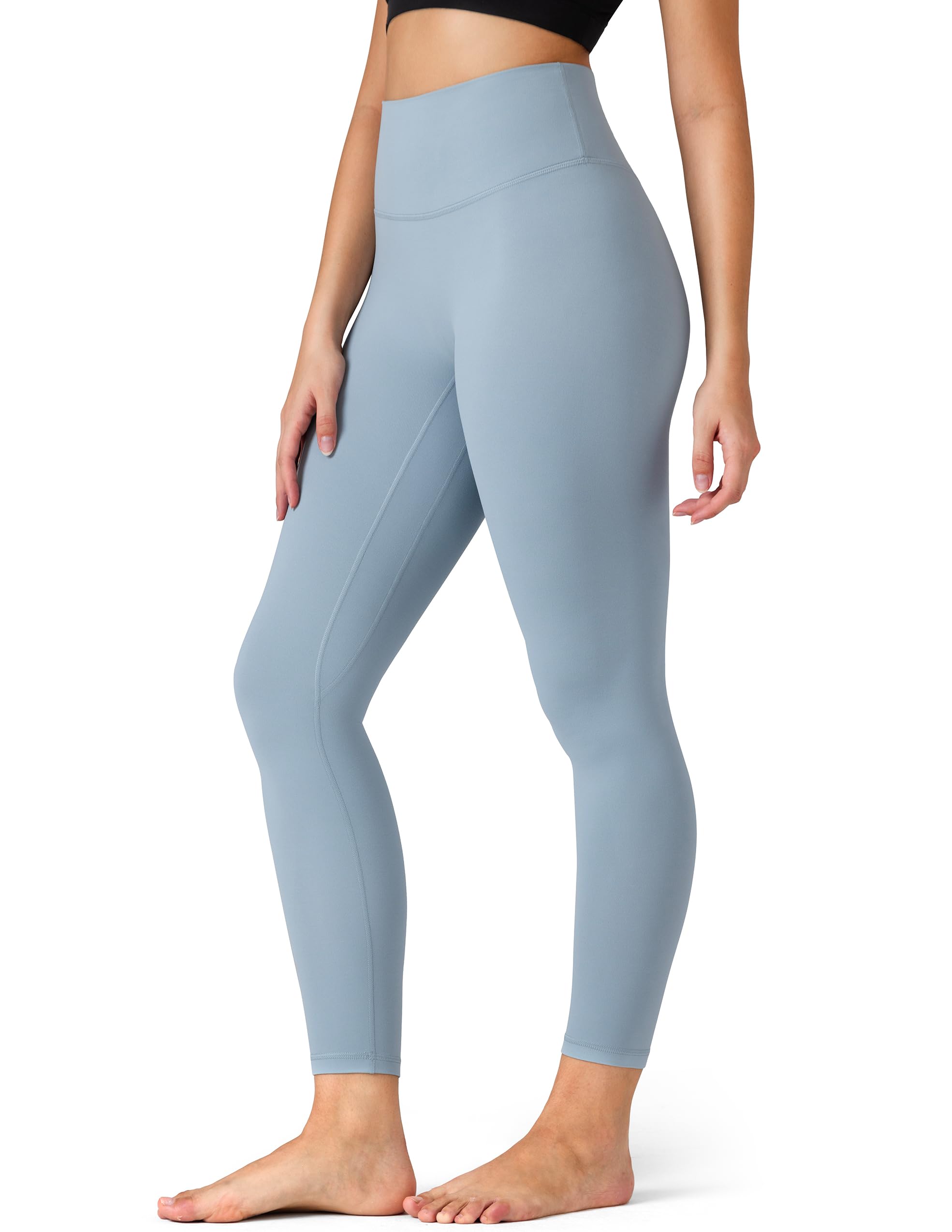 Colorfulkoala Dreamlux No Front Seam Leggings for Women 25" Inseam, High Waisted Buttery Soft 7/8 Yoga Pants (XL, Faded Denim) Image