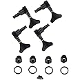 4pcs Tuning Pegs, 2L 2R Black Closed Zinc Alloy Machine Heads String Tuners for Electric Bass